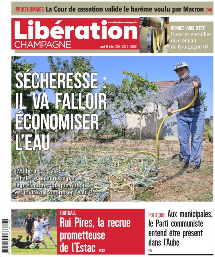 Portada de Libération Champagne (Francia)