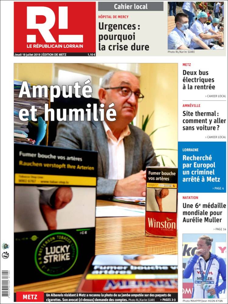 Portada de Le Republicain Lorrain (France)