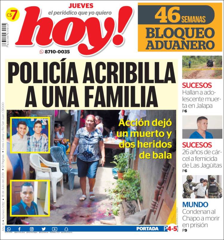 Portada de Hoy (Nicaragua)