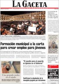 Portada de La Gaceta de Salamanca (España)