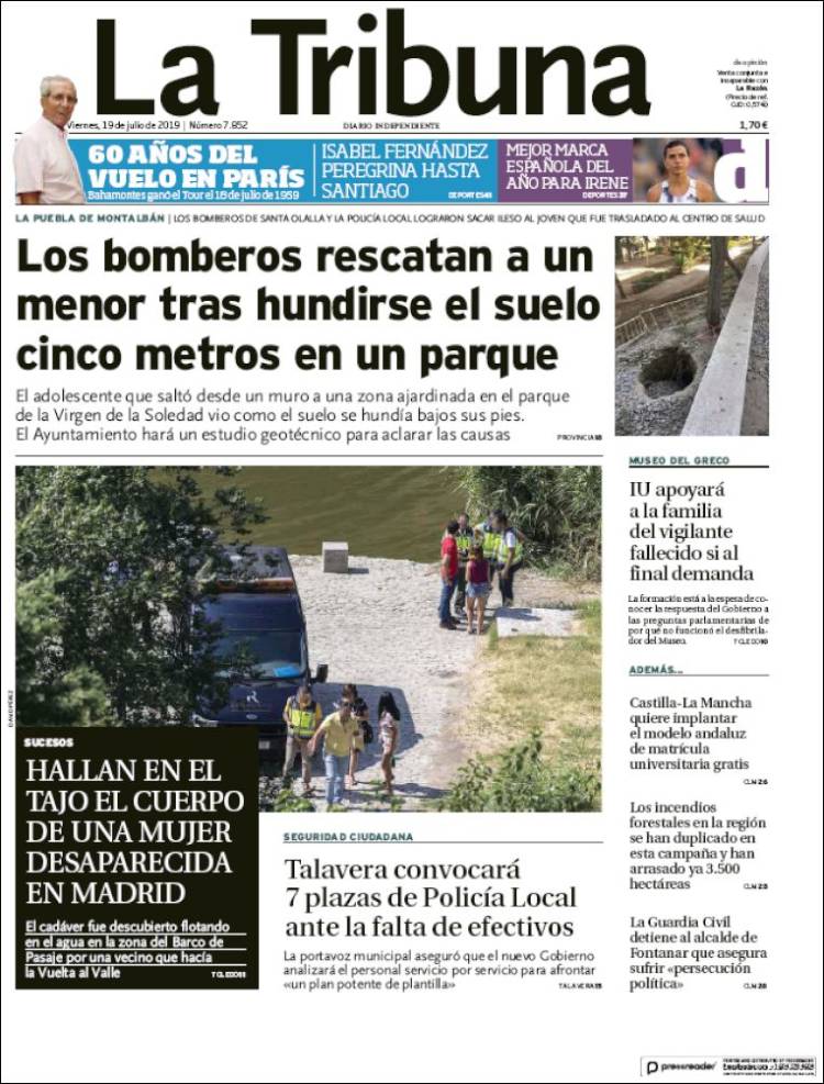 Portada de La Tribuna de Toledo (España)