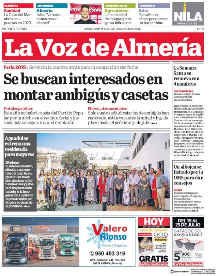 Portada de La Voz de Almería (España)