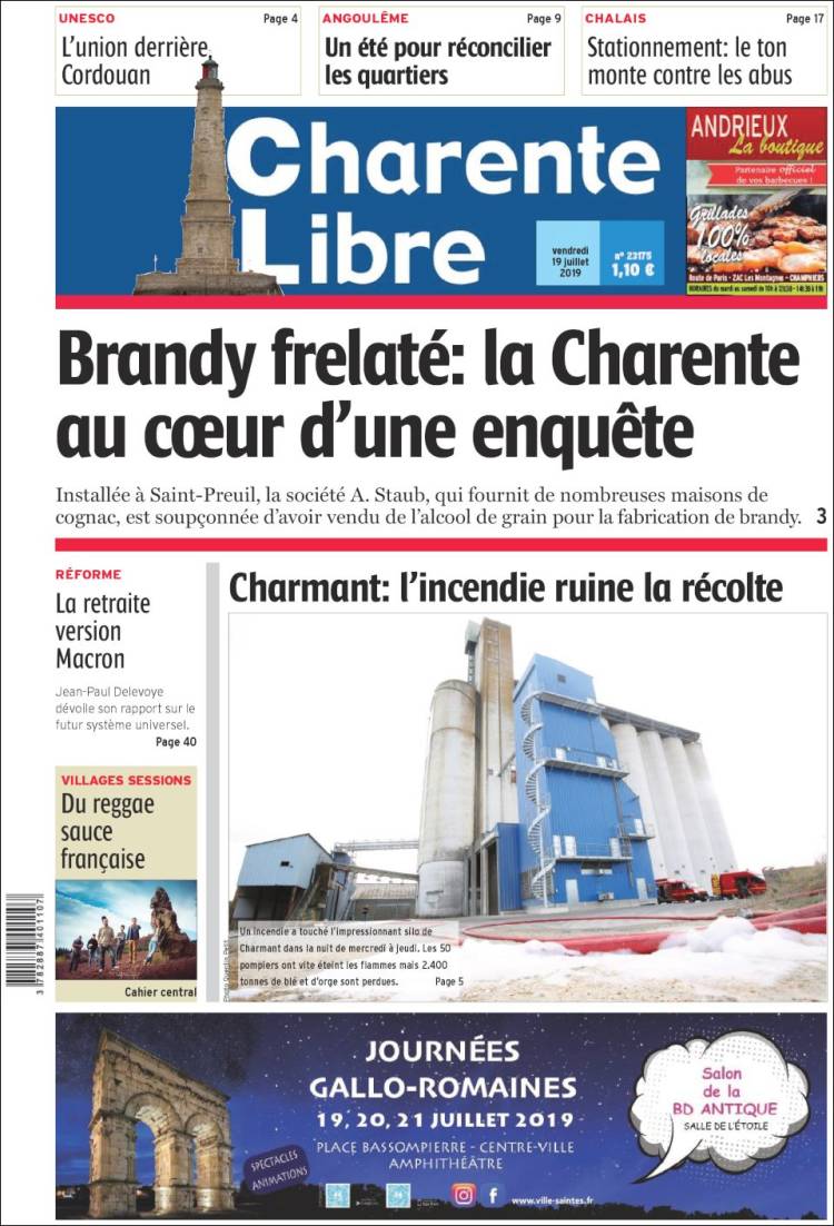 Portada de Charente Libre (France)