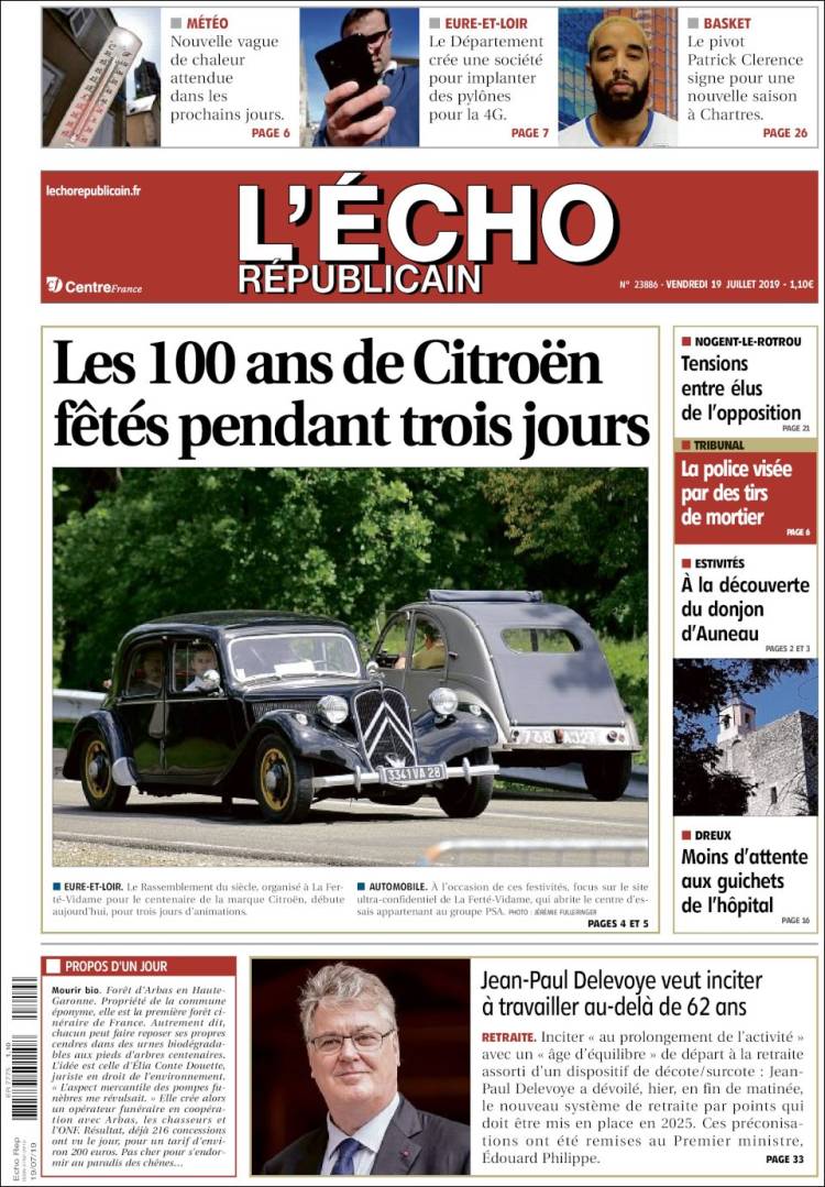 Portada de L'Echo Républicain (France)