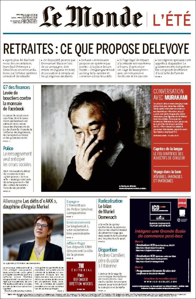 Portada de Le Monde (Francia)