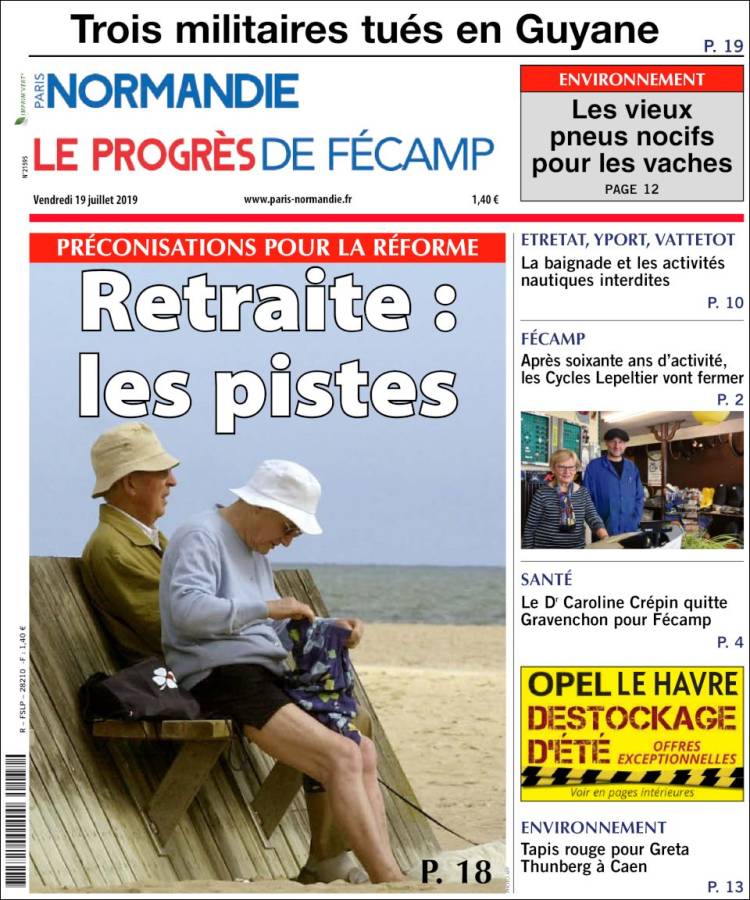 Portada de Progres de Fecamp (Francia)