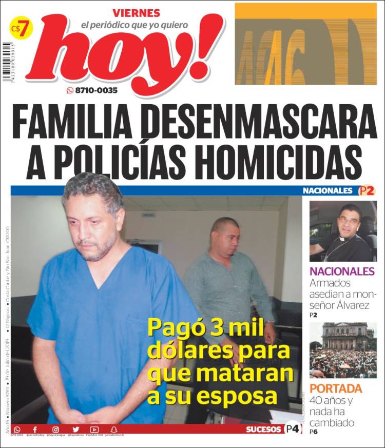 Portada de Hoy (Nicaragua)