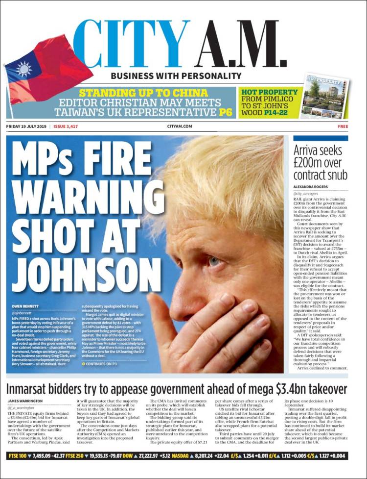 Portada de City A.M. (Reino Unido)