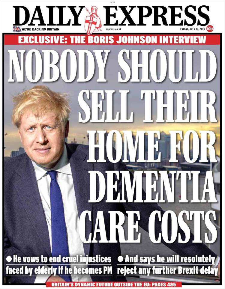 Portada de Daily Express (Reino Unido)