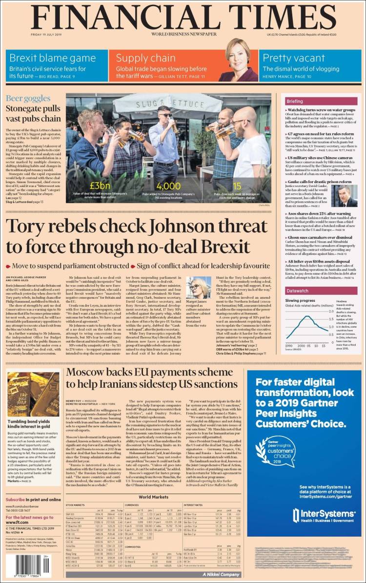 Portada de Financial Times (Reino Unido)