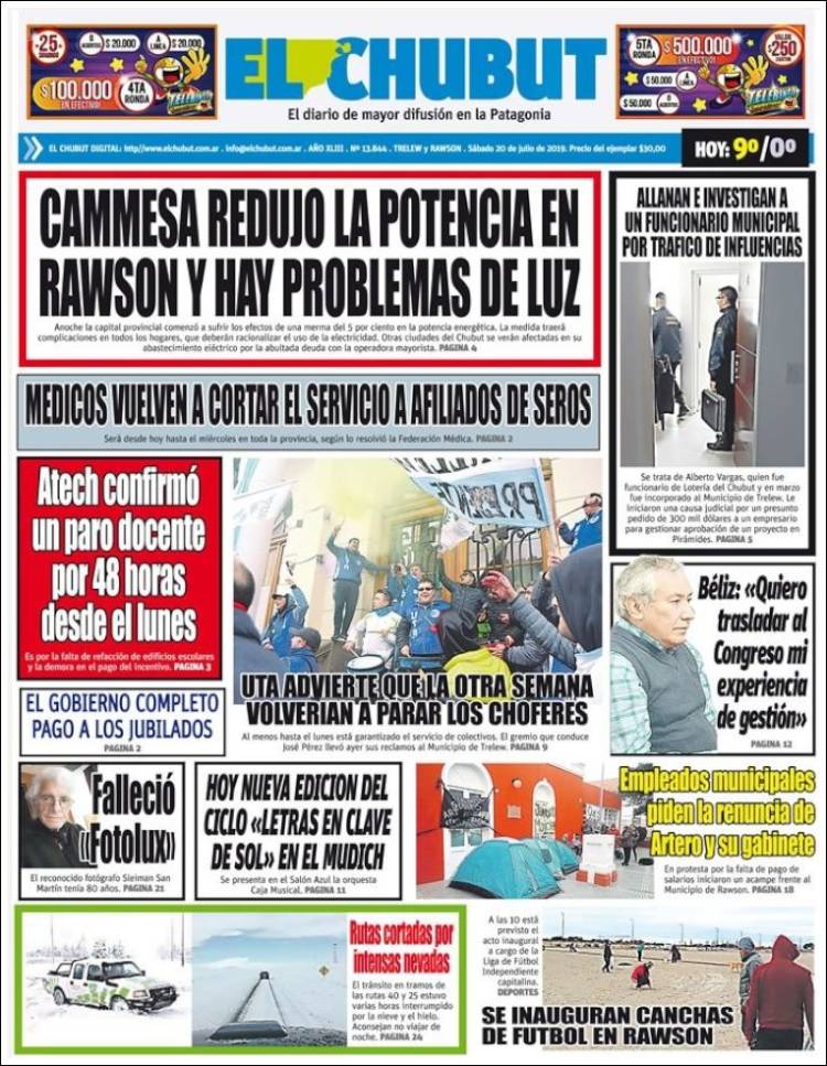 Portada de El Chubut (Argentina)