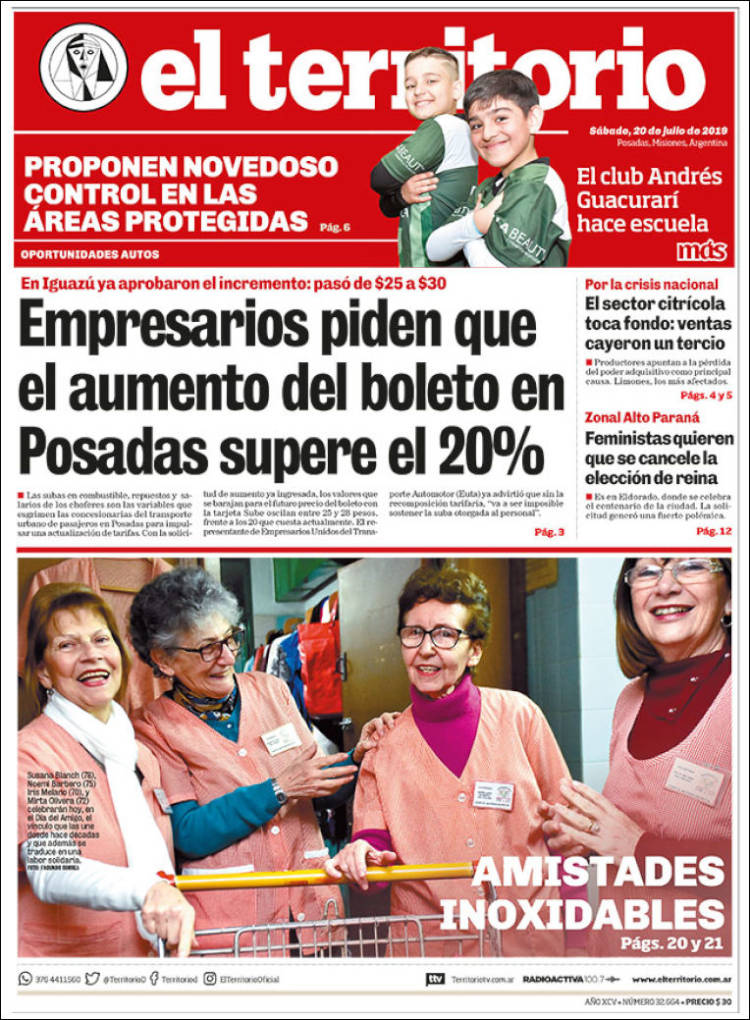 Portada de El Territorio (Argentina)