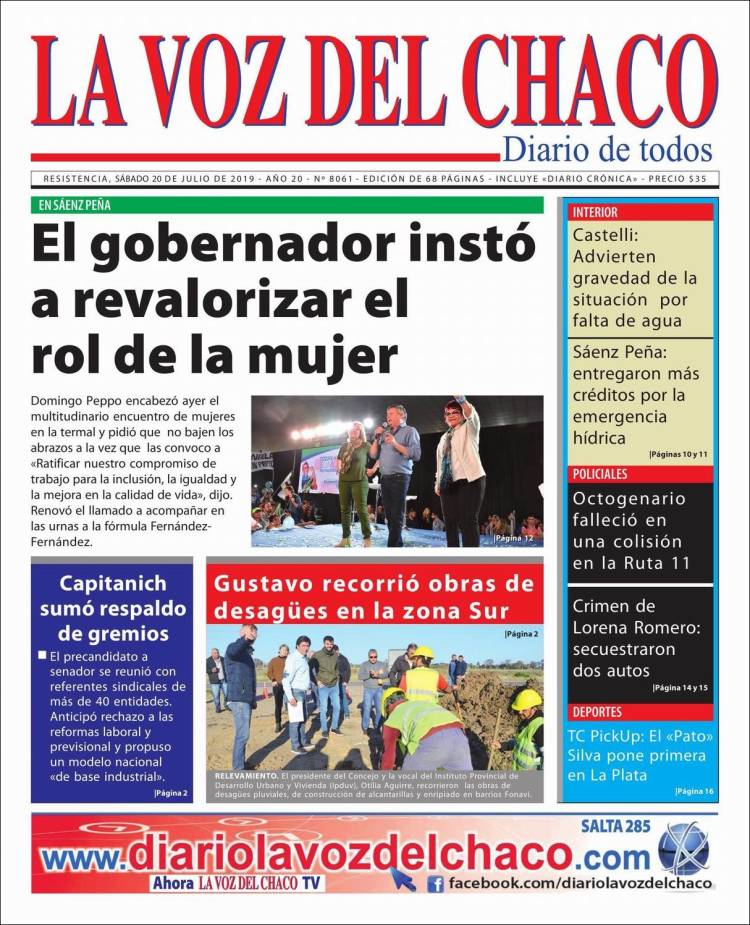 Portada de La Voz del Chaco (Argentina)