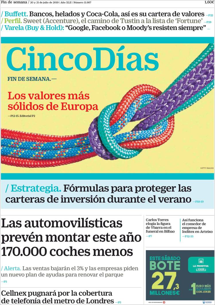 Portada de Cinco Días (Espa&ntilde;a)