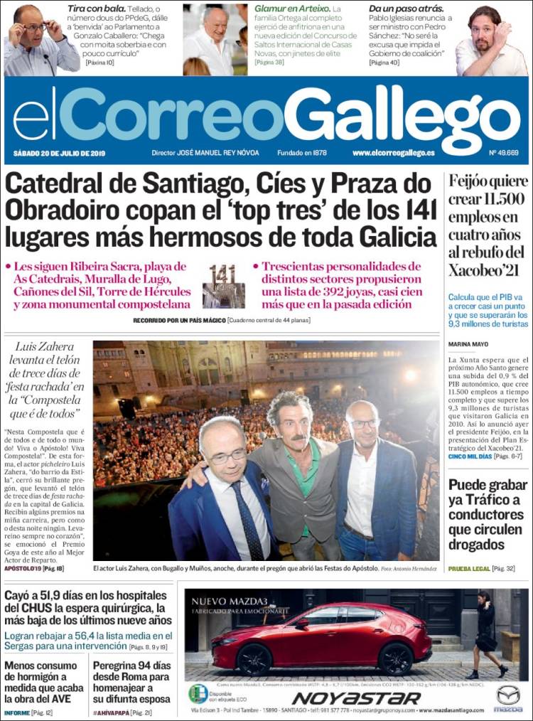 Portada de El Correo Gallego (Espa&ntilde;a)