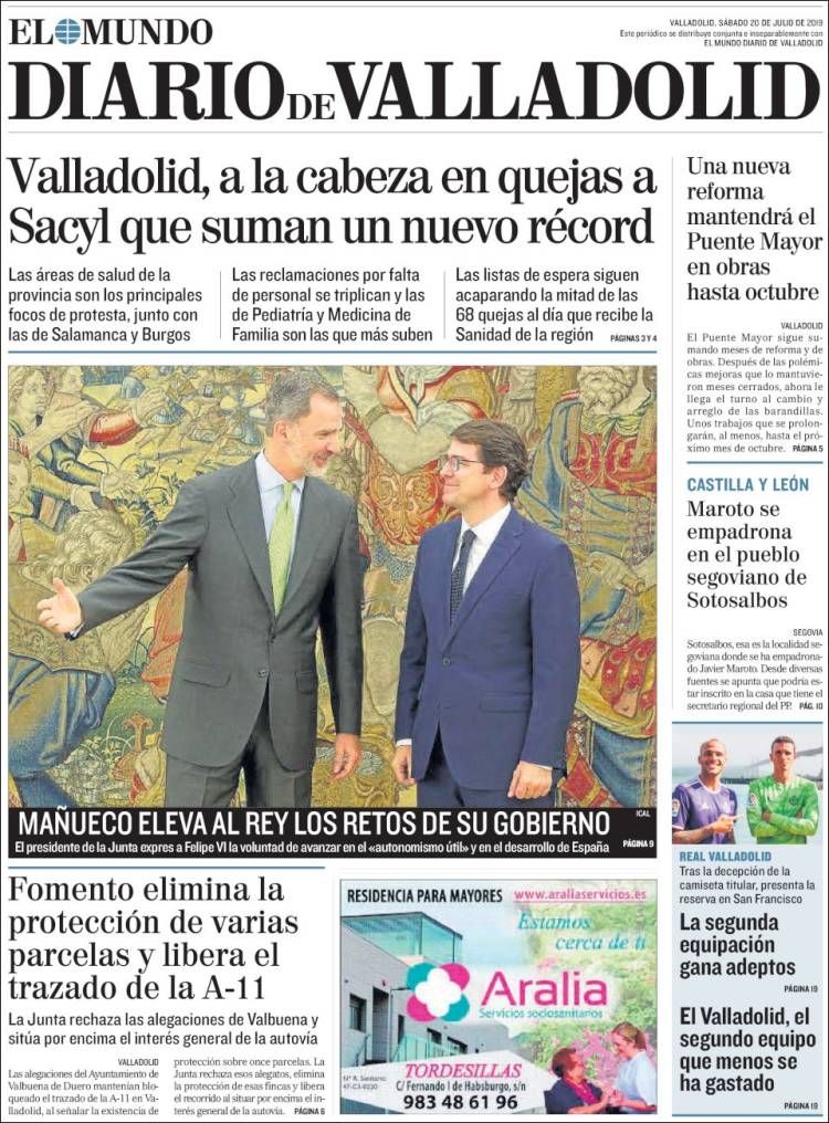 Portada de Diario de Valladolid (Espa&ntilde;a)