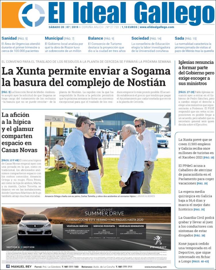 Portada de El Ideal Gallego (Espa&ntilde;a)