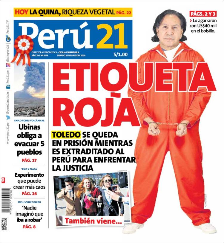 Portada de Perú 21 (Per&uacute;)
