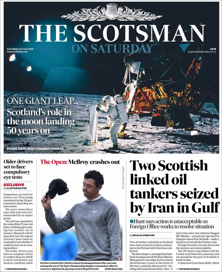 Portada de The Scotsman (Reino Unido)
