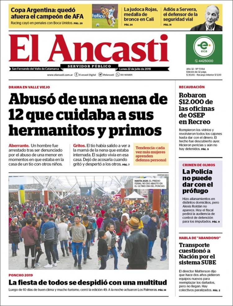 Portada de El Ancasti (Argentina)
