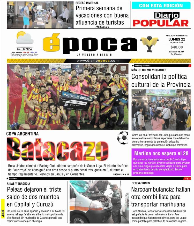Portada de Diario Época (Argentina)