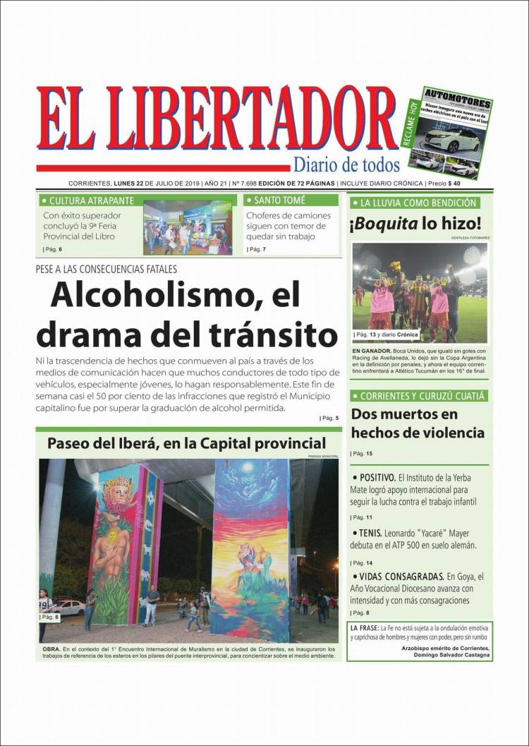 Portada de Diario El Libertador (Argentina)