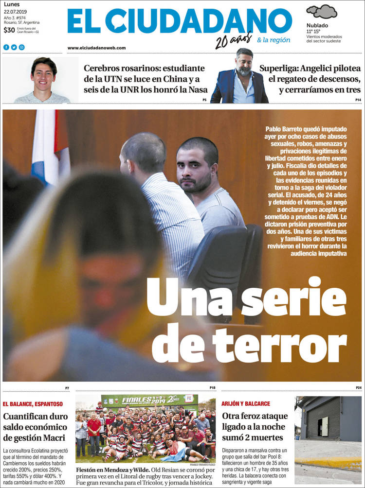 Portada de Diario El Ciudadano (Argentina)