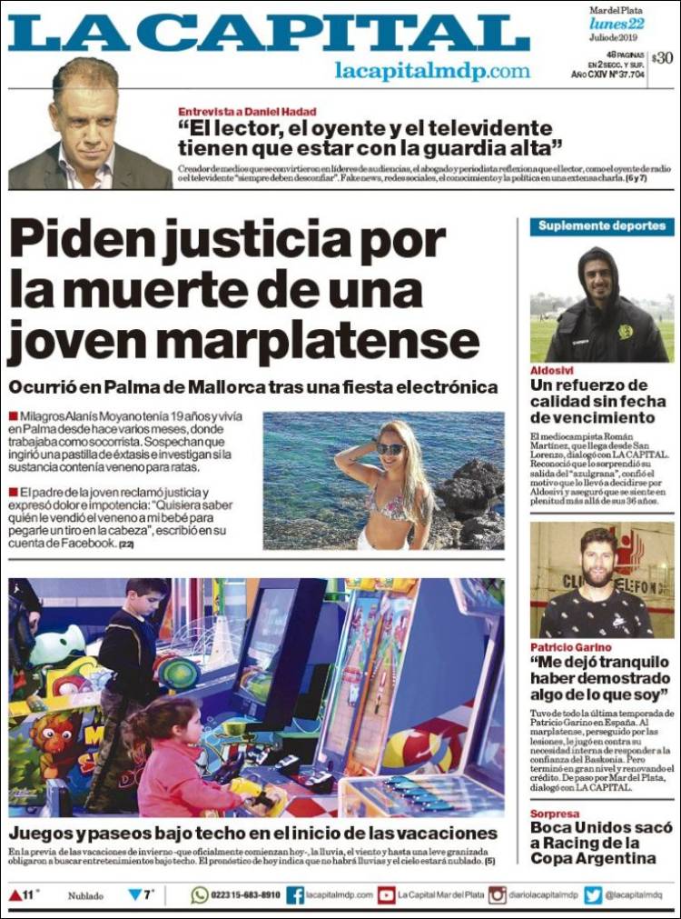 Portada de Diario La Capital - Mar del Plata (Argentina)
