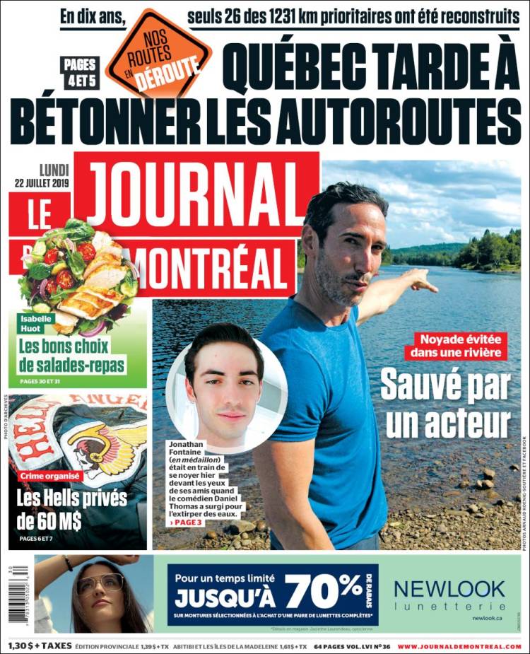 Portada de Le Journal de Montréal (Canada)