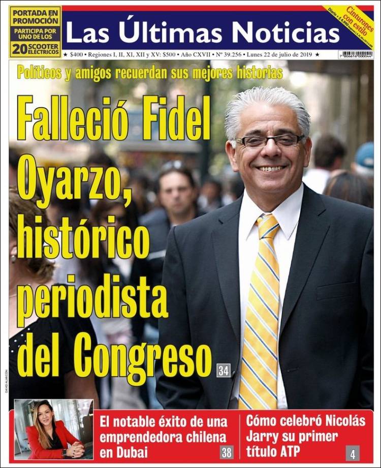 Portada de Las Últimas Noticias (Chile)