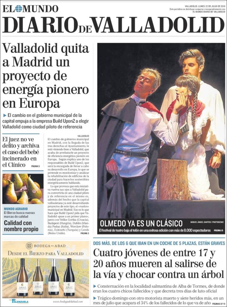 Portada de Diario de Valladolid (España)