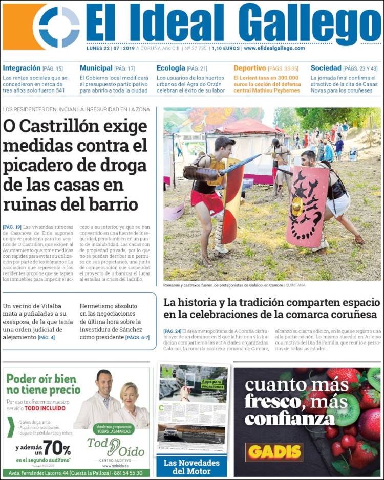 Portada de El Ideal Gallego (España)