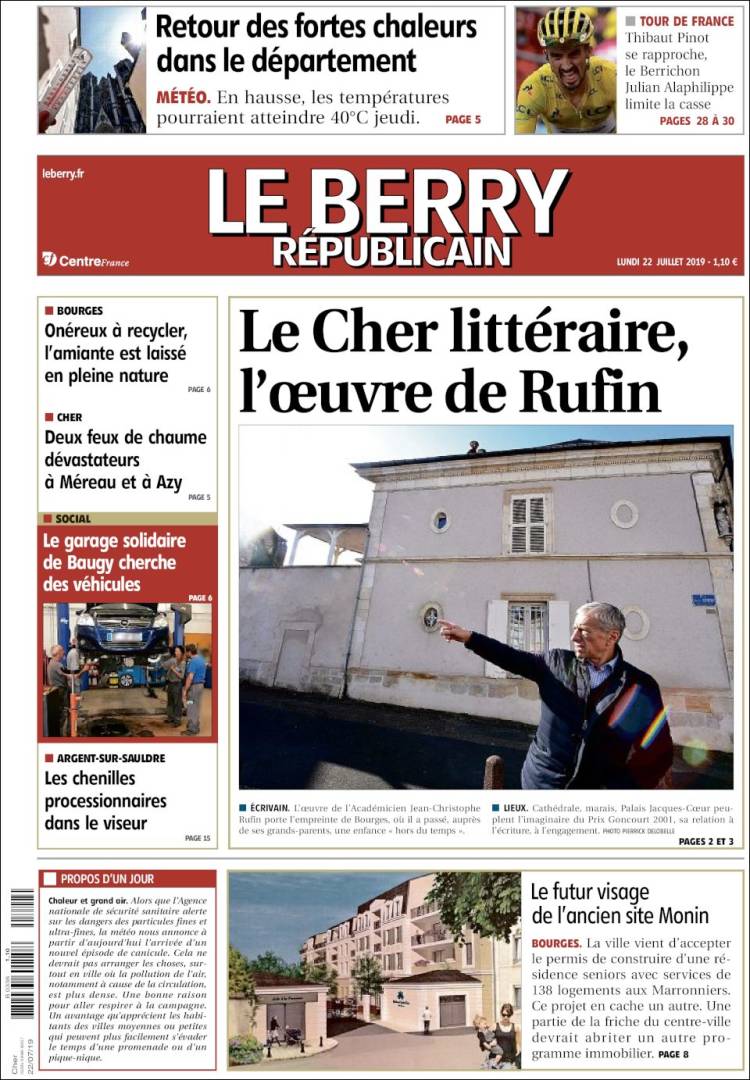 Portada de Berry Republicain (Francia)