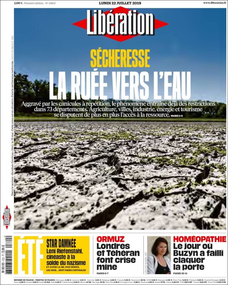 Portada de Libération (Francia)