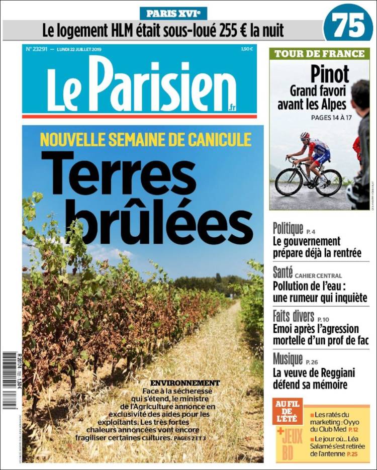 Portada de Le Parisien (Francia)