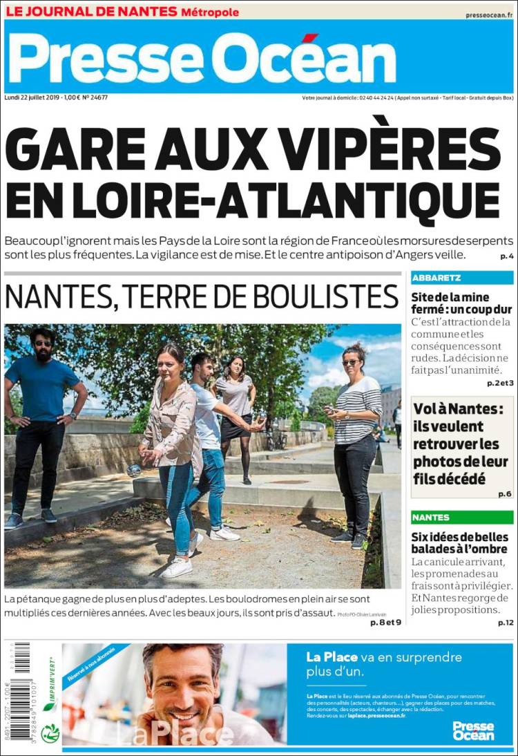 Portada de Presse Ocean (France)