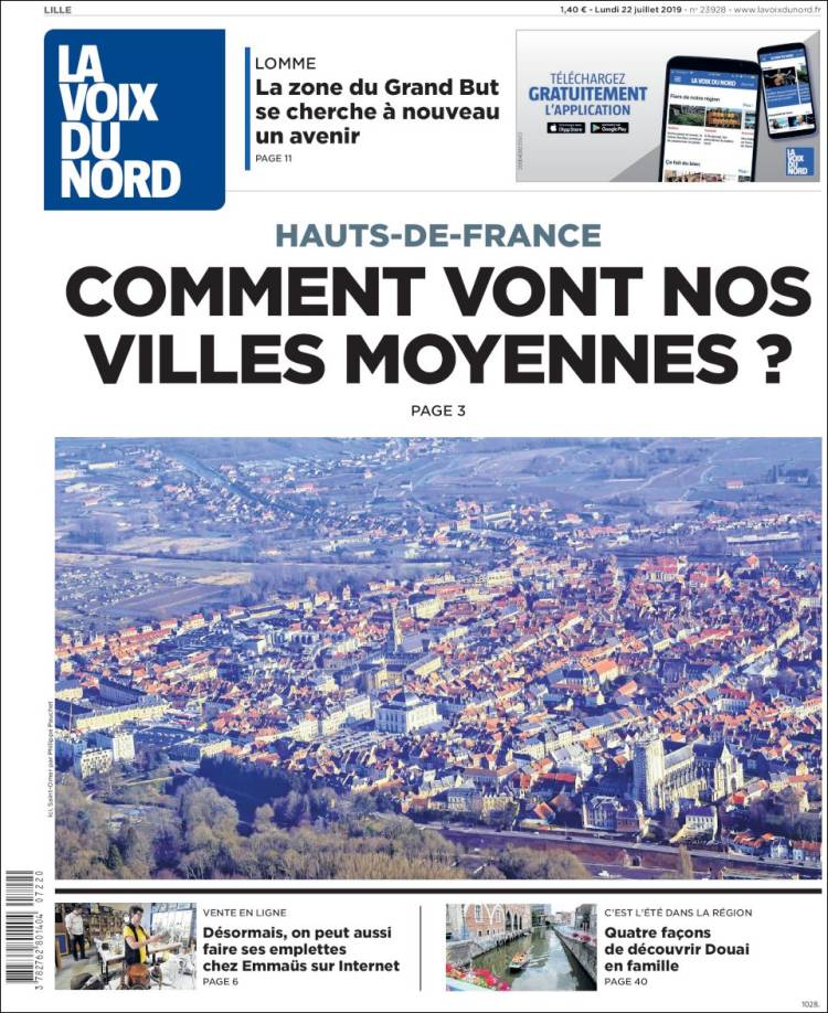 Portada de La Voix du Nord (Francia)