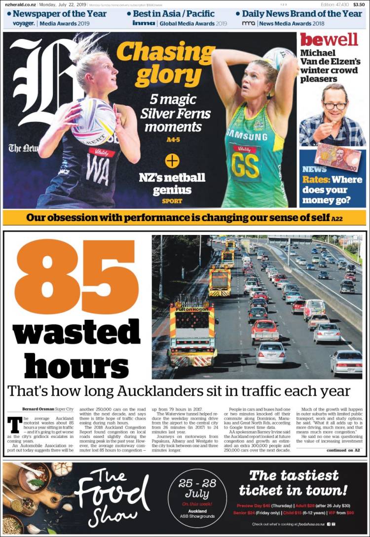 Portada de The New Zealand Herald (Nueva Zelanda)