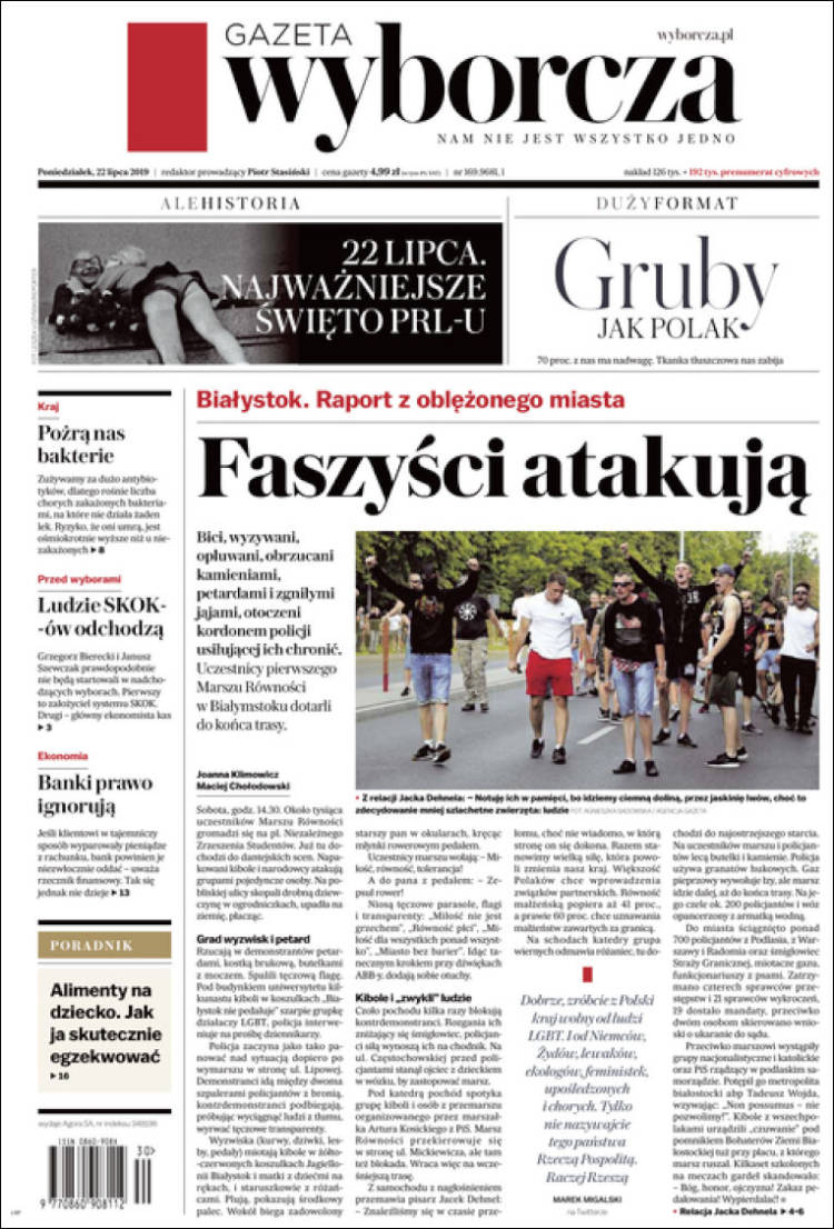 Portada de Gazeta Wyborcza (Polonia)