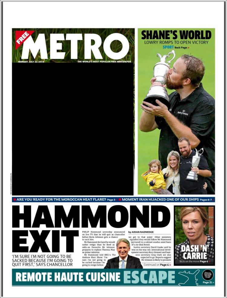 Portada de Metro (Reino Unido)