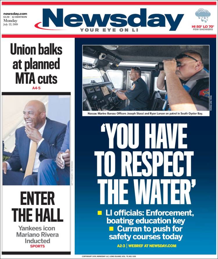 Portada de Newsday (États-Unis)