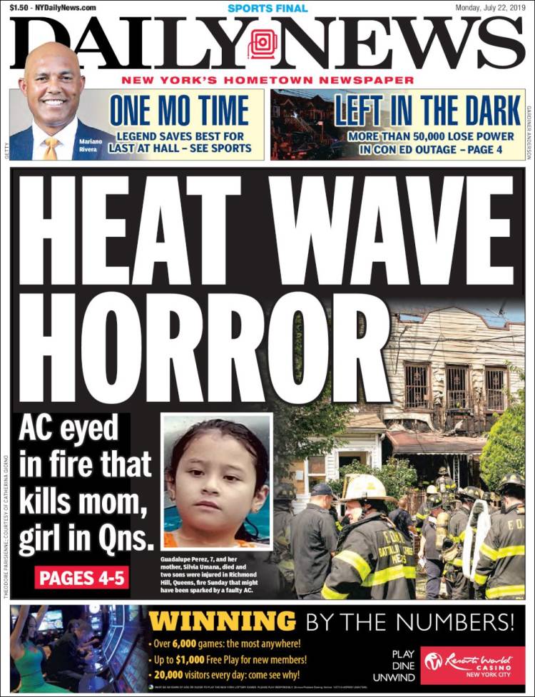 Portada de Daily News - New York (États-Unis)