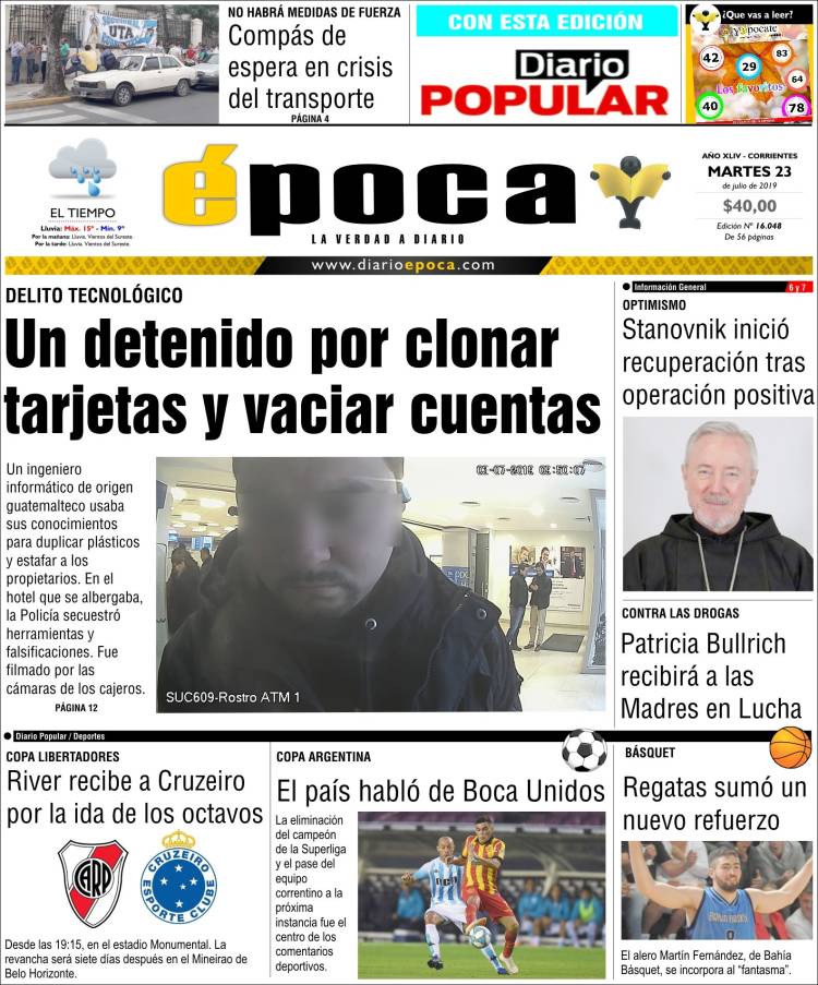 Portada de Diario Época (Argentina)