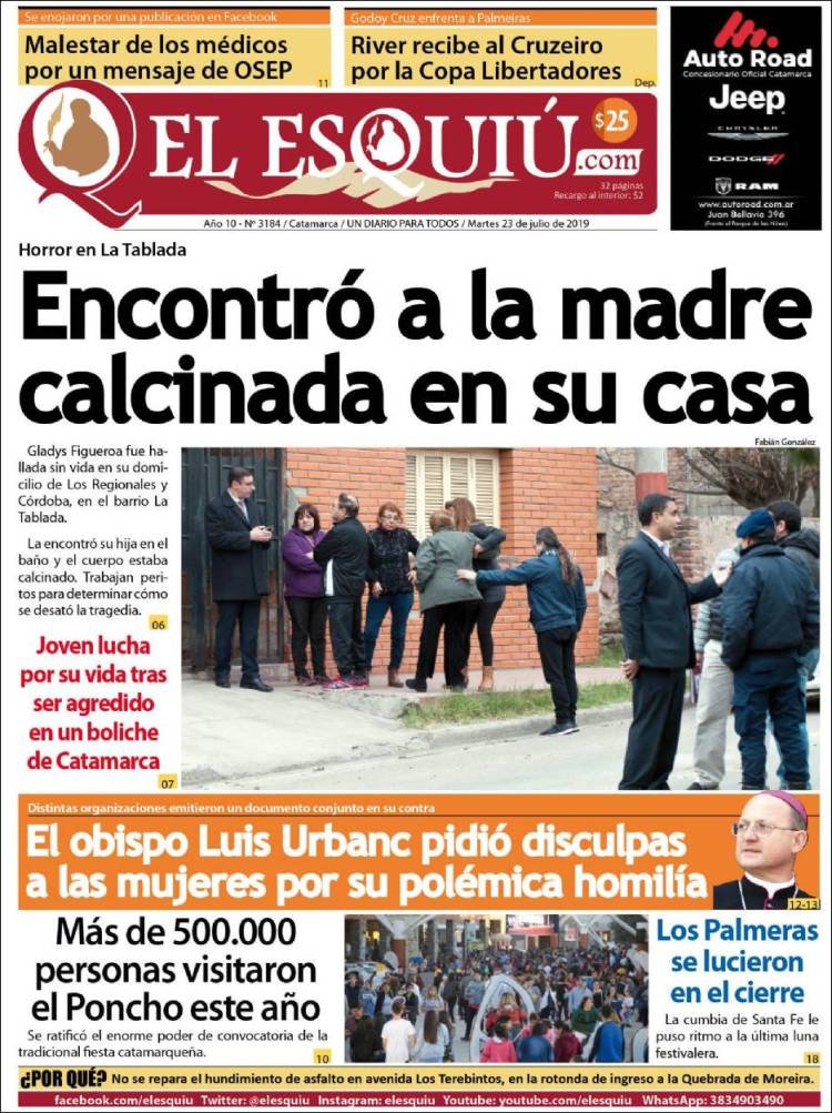 Portada de El Esquiu (Argentina)