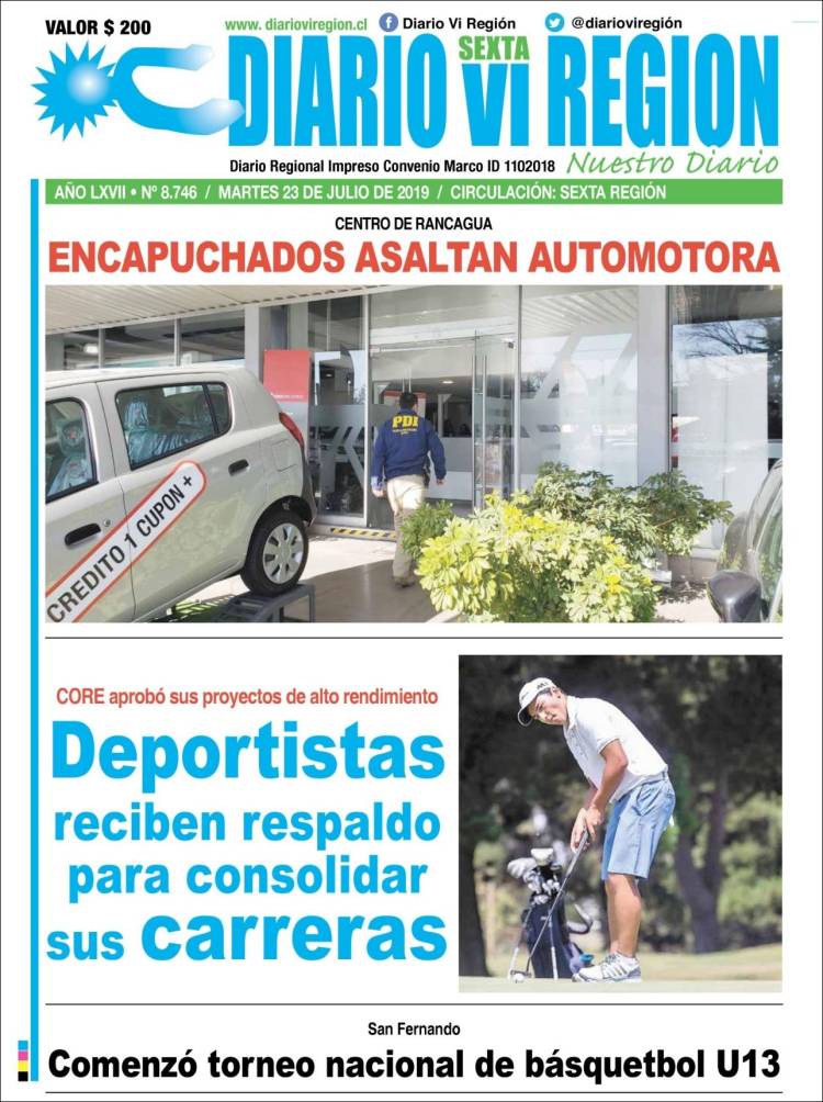 Portada de Diario VI Región (Chile)