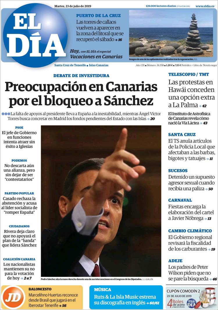 Portada de El Día (España)