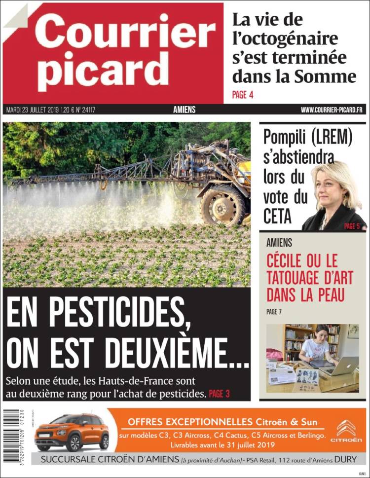 Portada de Courrier Picard (Francia)