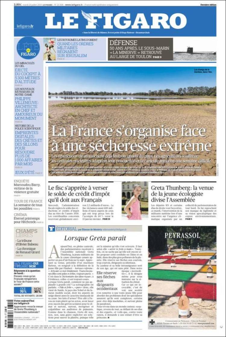 Portada de Le Figaro (Francia)