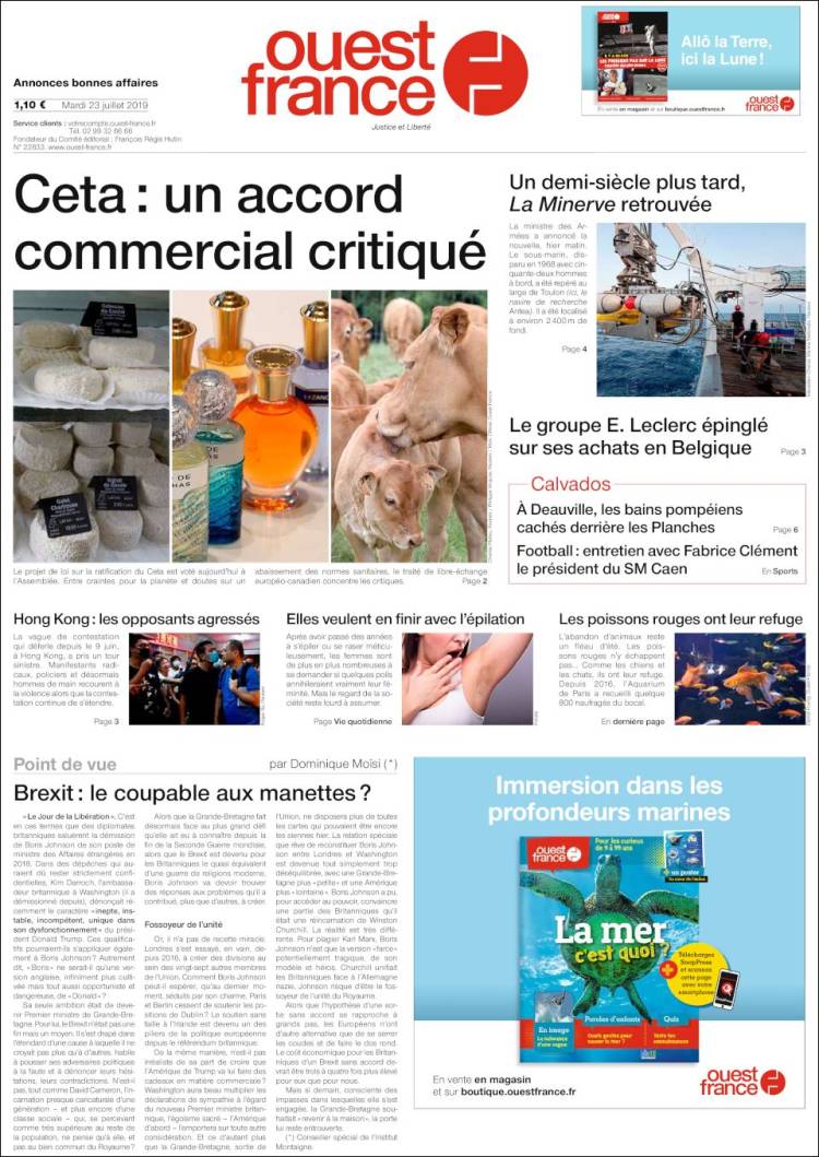 Portada de Ouest France (Francia)