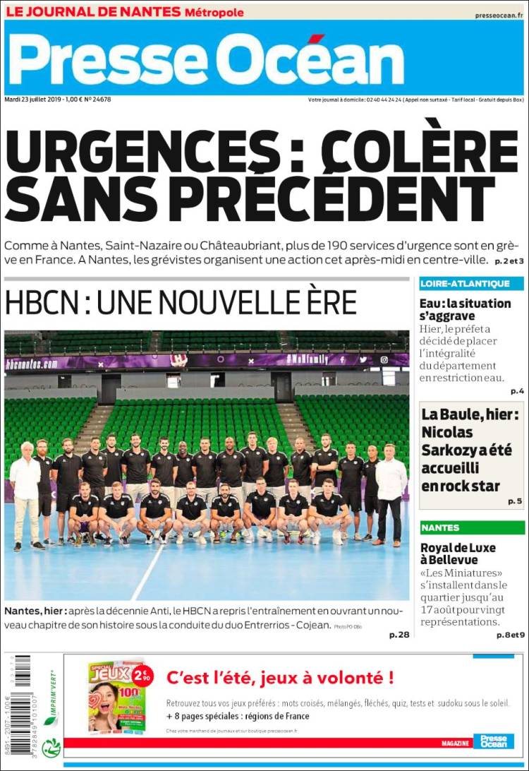 Portada de Presse Ocean (France)